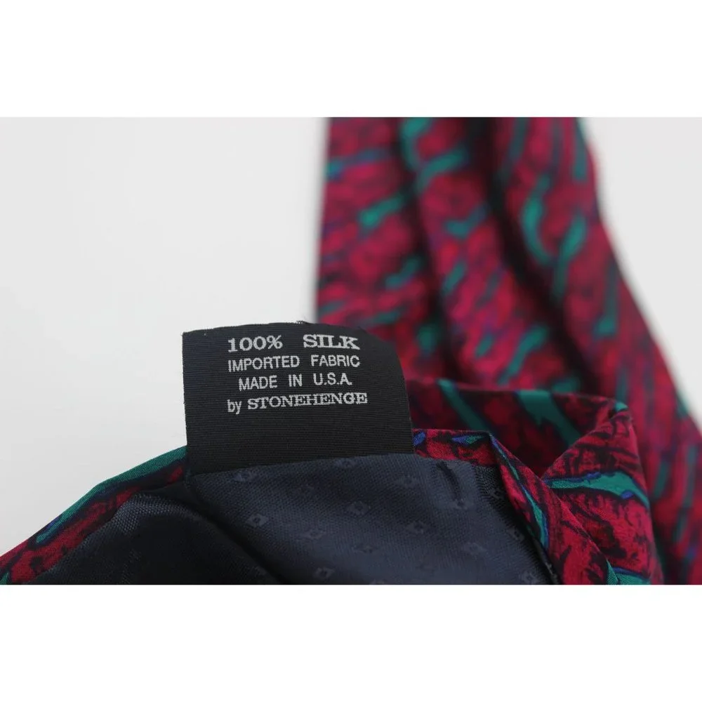 Vintage Stonehenge Molecular Expressions‎ scientific meteorite print silk tie